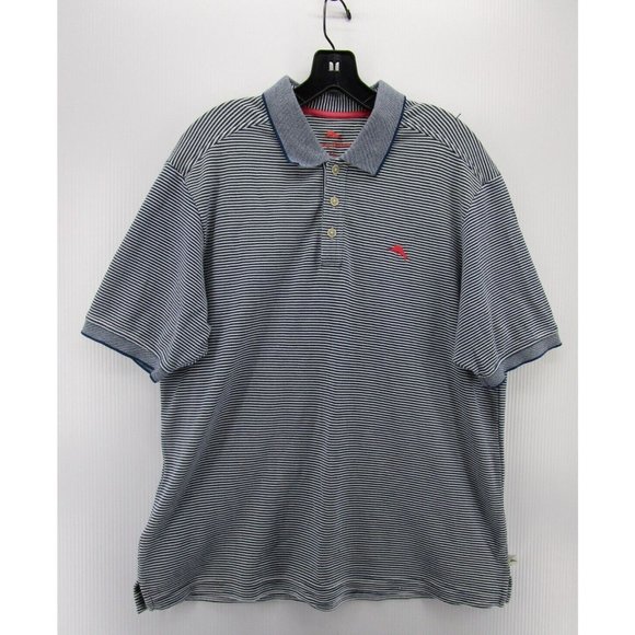 Tommy Bahama Polo Shirt Large White Pullover Golf Striped Marlin Knit - Picture 1 of 12